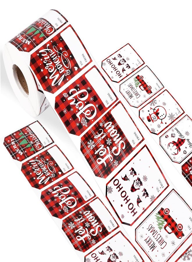 VEYLIN 500 Pcs Christmas Gift Tags Stickers, Self Adhesive Christmas Name Tags for Xmas Presents and Wrapping Labels Stickers(Snowman Style) - Image 1